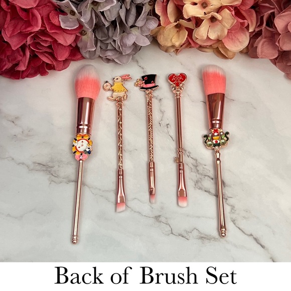 Alice in Wonderland Rose Gold 5 Piece Makeup Brush Set - Picture 11 of 16